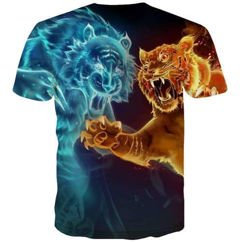 
Tiger T shirts Men Flame Tshirts Cool Animal Shirt Print War Tshirts Casual Yin Yang Tshirt Printed Short Sleeve Fashion Men - KYKU
                