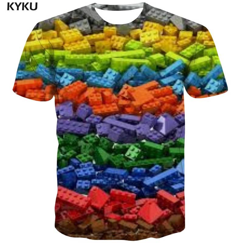 abstract t shirt Casual personality Casual fun geometric colorful art art costume men