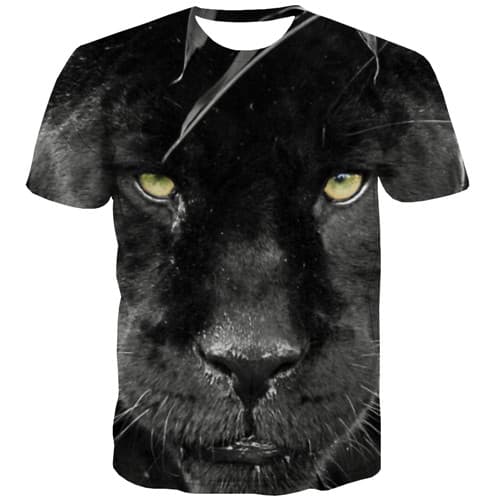 Wolf T shirts Men Animal Tshirt Printed Leaf T-shirts 3d Black Tshirts Casual Gothic Tshirts Cool Short Sleeve Hip hop Men/women - KYKU