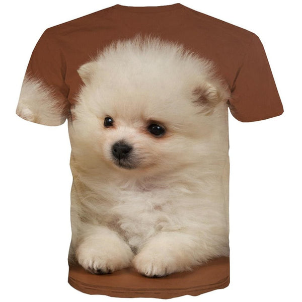 
Little White dog t shirt Casual shirt 3D Puppy Cute Pets Casual big Smart dogs art costume man
                