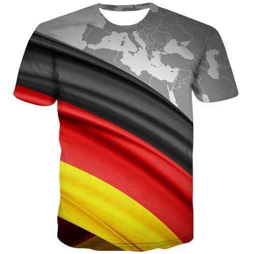 World Map T-shirt Men German Flag Tshirt Anime Geometric Tshirts Novelty Harajuku Tshirt Printed Colorful Tshirts Casual - KYKU