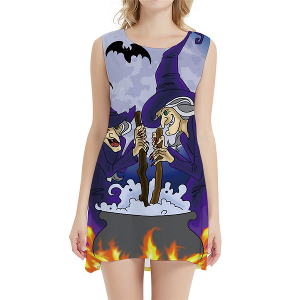 Halloween Dress Women Witch Beach Flame Korean Style Cosplay Short Ghost Sundress Womens Clothing Tassel