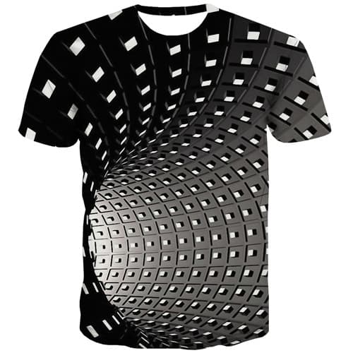 Psychedelic T shirts Men Dizziness Tshirts Novelty Black T-shirts Graphic Geometric Tshirt Anime Gothic T-shirts 3d Short Sleeve - KYKU