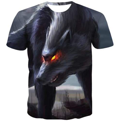 Dragon T-shirt Men Animal Tshirts Novelty Flame Shirt Print Gray Tshirt Anime Gothic Tshirts Casual Short Sleeve summer - KYKU