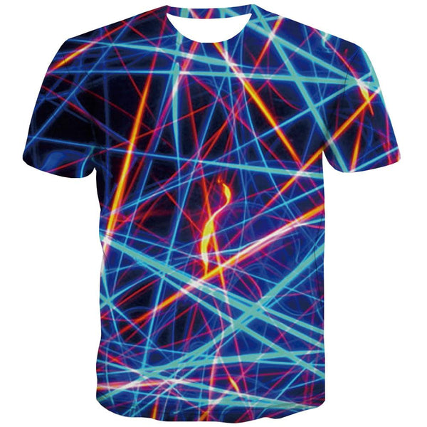 Graphic T shirts Men Stripe Tshirts Casual Laser T-shirts Graphic Lines Tshirts Cool Casual Shirt Print Short Sleeve summer Men - KYKU