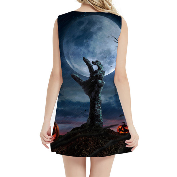 
Halloween Dress Women Hand Korean Style Moon Tank Pumpkin Ladies Dresses Harajuku Party Womens Clothing Summer
                