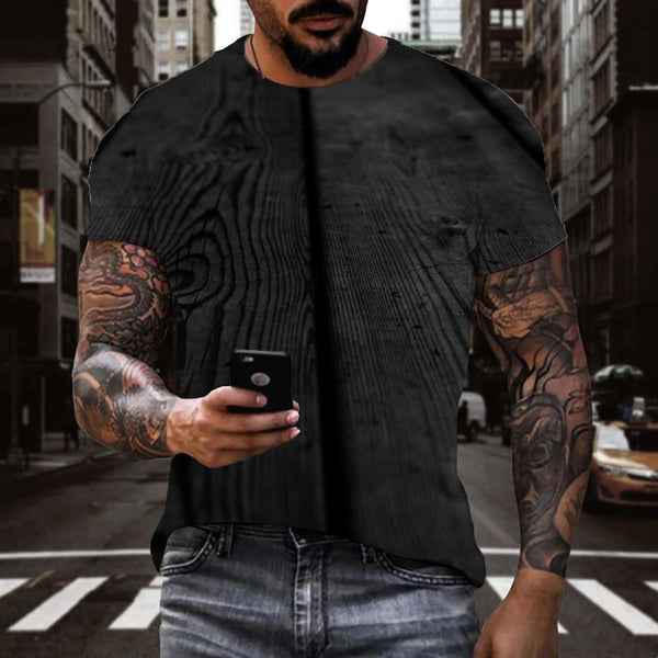 
Perspective Black Wood Grain tshirts special texture shirt tee men different art costume Cool
                