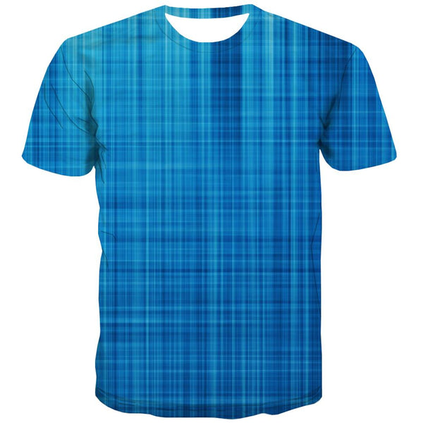 
Blue gradient irregular plaid tshirts tee top special texture art costume men different Cool
                