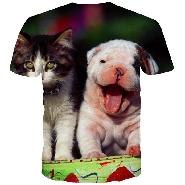
animal shirtHip hop tshirt 3D docile petsart costume Casual cat and dog men
                