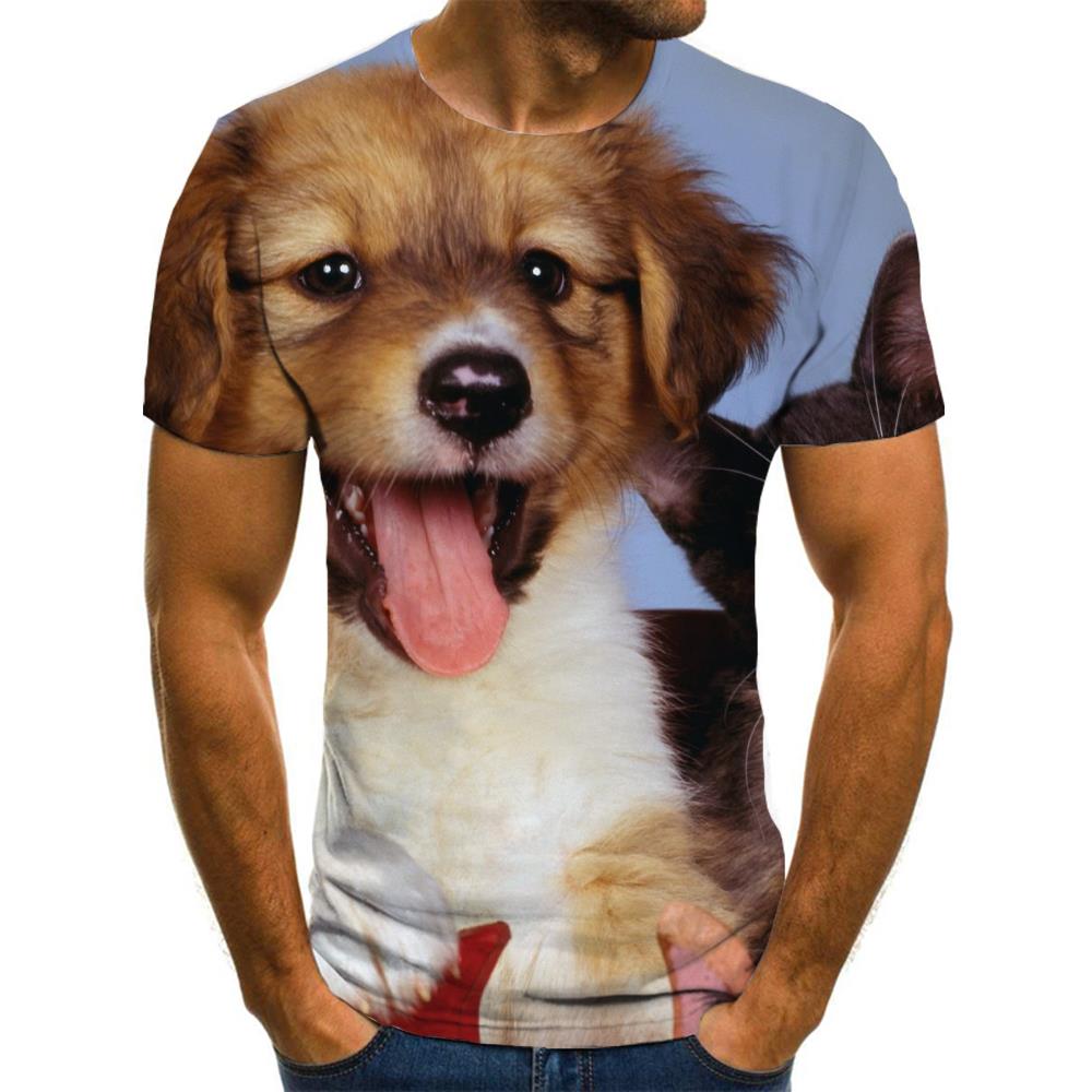 tshirt animaldocile pets Funny 3D t shirtCasual men cat and dog art costume
