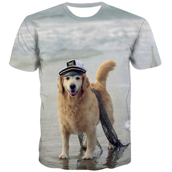 
tshirts Golden Retriever dog Puppy Cute Pets Hip hop tshirt 3D art costume man big Smart dogs Cool
                