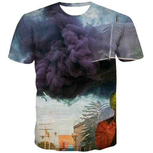 Cloud T shirts Men Psychedelic T-shirts 3d Harajuku Shirt Print Anime Costume Tshirts Cool Retro Tshirts Novelty Short Sleeve - KYKU