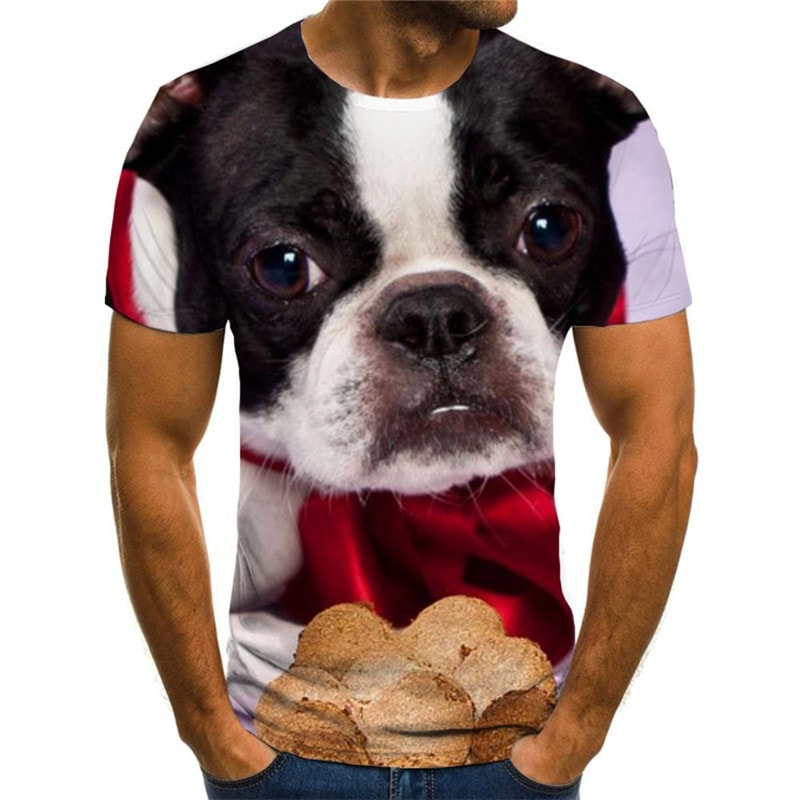 dog t shirt Hip hop tshirt 3D Puppy Cute Pets Cool big Smart dogs art costume men