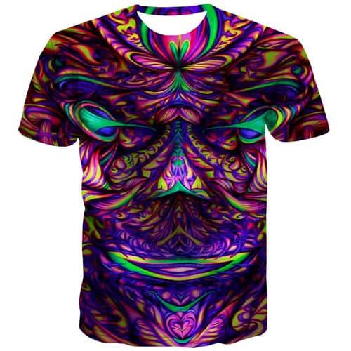 Psychedelic T shirts Men Dizziness Tshirts Casual Colorful Tshirt Anime Abstract Shirt Print Harajuku T shirts Funny - KYKU
