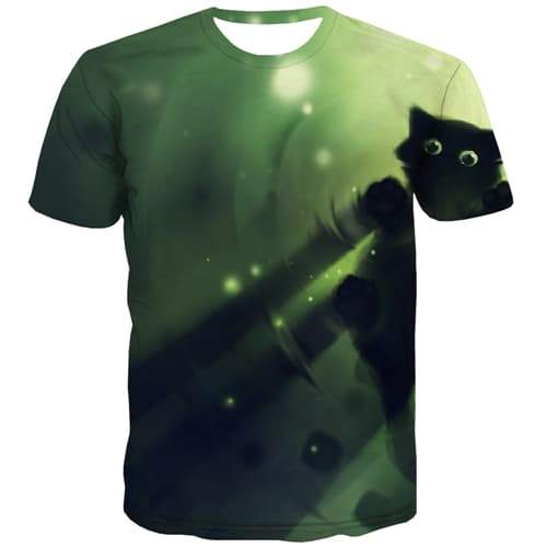 Psychedelic T shirts Men Abstract Tshirts Casual Galaxy T shirts Funny Green T-shirts 3d Harajuku Tshirts Novelty Short Sleeve - KYKU