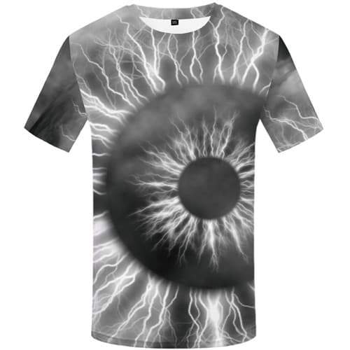 Eye T shirts Men Lightning T-shirts Graphic Psychedelic Tshirts Cool Gray T shirts Funny Galaxy Space Tshirt Anime Short Sleeve - KYKU