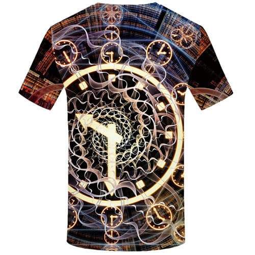 
Clock T shirts Men Psychedelic Tshirts Cool Metal T-shirts Graphic Geometric Tshirts Casual Galaxy Space Shirt Print - KYKU
                