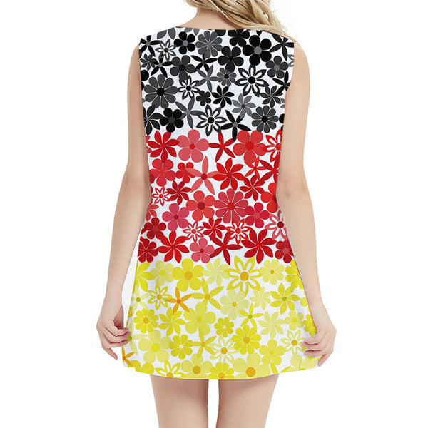 
Flower Dress Women Art Sexy Colorful Vestido Sexy Germany Short German Flag Party Womens Clothing Vintage
                