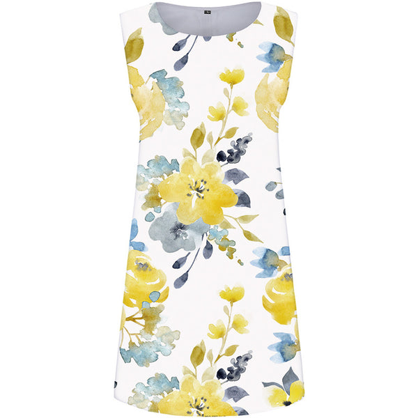 Flower Dress Women Leaf Office Vintage Party White Sexy Harajuku Short Womens Clothing Summer