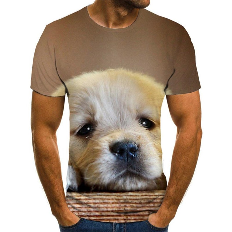 Golden Retriever dog shirt Novelty 3D shirt Puppy Cute Pets big Smart dogs Cool art costume man