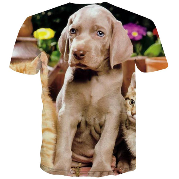 
t shirt animaldocile pets CasualCasual cat and dog men art costume
                
