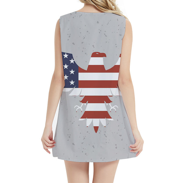 
Eagle Dress Women Animal 3d Print United States Halter Sleeveless Usa Sundress Graffiti Ladies Dresses Womens Clothing Club
                
