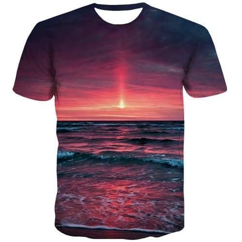 Wave T-shirt Men Flame Tshirts Casual Ocean Tshirts Novelty Harajuku T shirts Funny Gothic Tshirts Cool Short Sleeve Fashion - KYKU