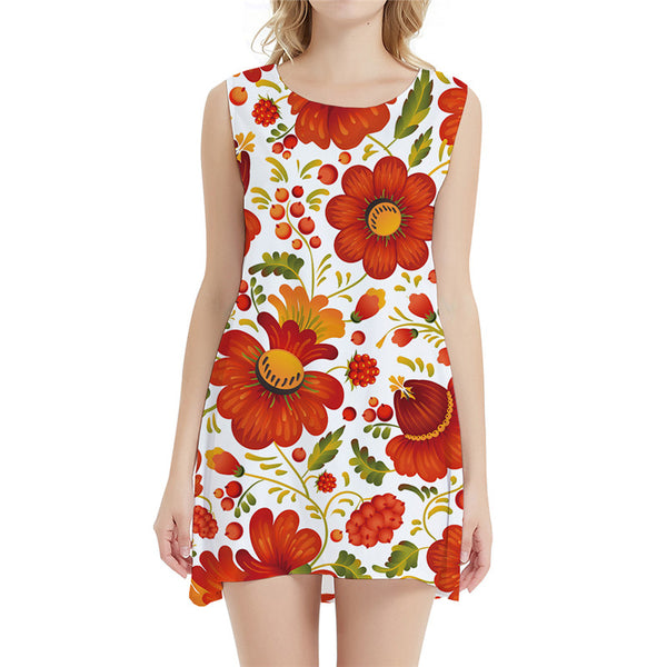 Flower Dress Women Leaf Party Colorful Beach Harajuku Sexy Womens Clothing Tassel