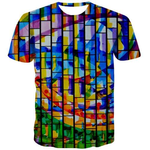 Psychedelic T shirts Men Graffiti Tshirt Printed Colorful T-shirts 3d Art Shirt Print Harajuku T shirts Funny Short Sleeve - KYKU