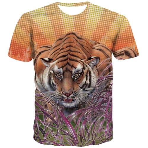 Animal T shirts Men Tiger T shirts Funny Abstract Tshirt Printed Graffiti Shirt Print Hip Hop Tshirts Cool Short Sleeve Fashion - KYKU