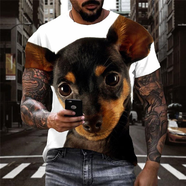 
shirts dog Puppy Cute animal Hip hop tshirt 3D big Smart dogs Cool outfits men
                
