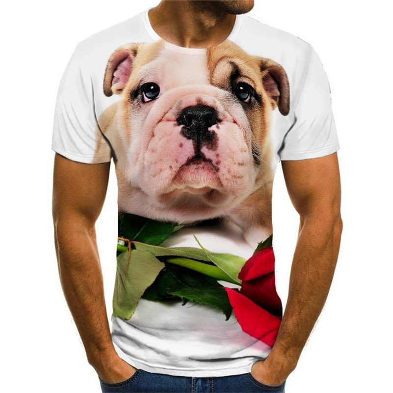 shirts dog Puppy Cute Pets Print clothes art costume Cool men big Smart dogs