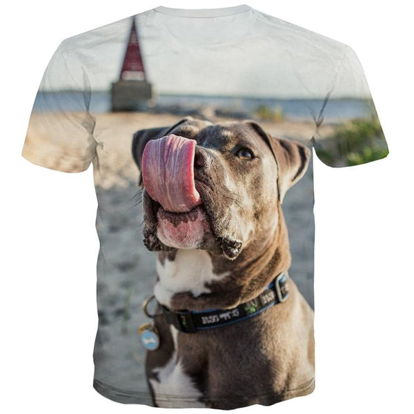 
dog shirt Puppy Cute animal top tee big Smart dogs Casual art costume men's
                