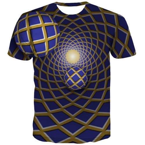 Psychedelic T-shirt Men Dizziness Tshirt Anime Geometric Tshirts Cool Rock Shirt Print Gothic T-shirts 3d Short Sleeve - KYKU