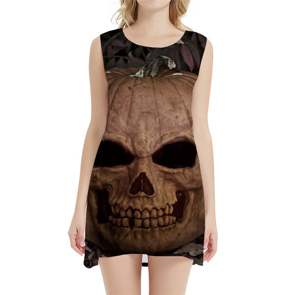 Halloween Dress Women Pumpkin Party Cosplay Tank Ghost Korean Style Horror Sundress Womens Clothing Vintage