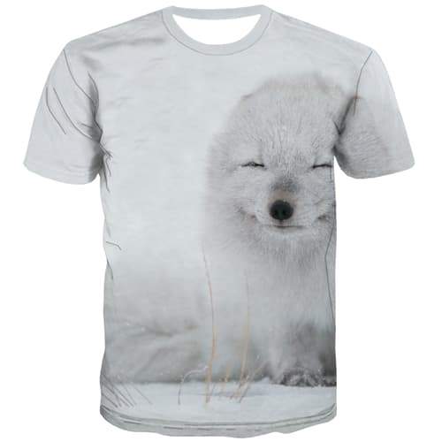 Bear T-shirt Men Russia Tshirts Casual Snow T-shirts 3d Hip Hop Tshirts Cool White Tshirts Novelty Short Sleeve Hip hop Men - KYKU