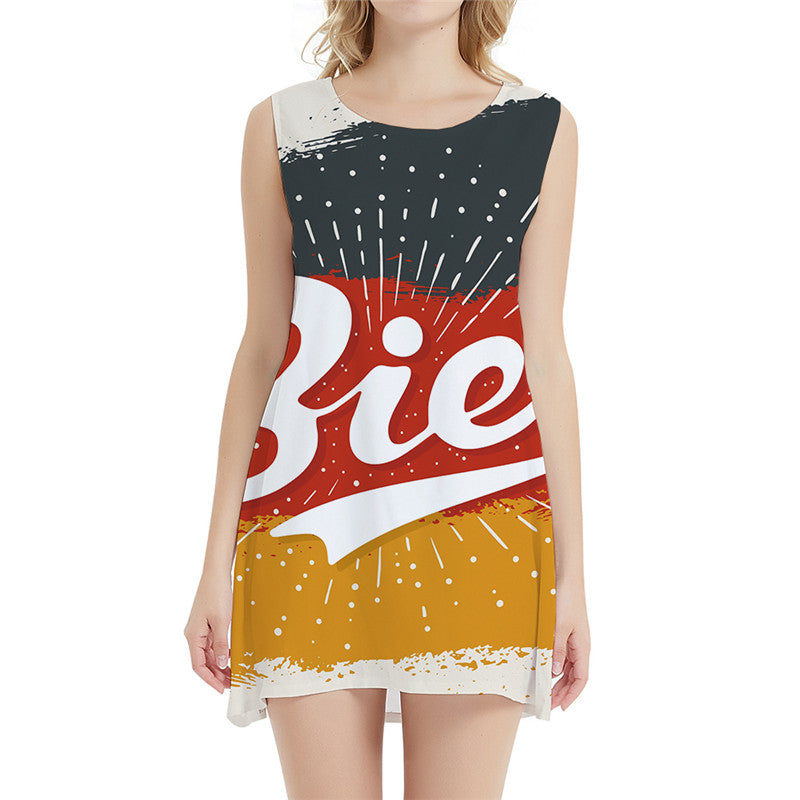 Graffiti Dresses Women German Flag Vestido Sexy Germany Halter Sleeveless Art Ladies Dresses Ink Sundress Womens Clothing Summer