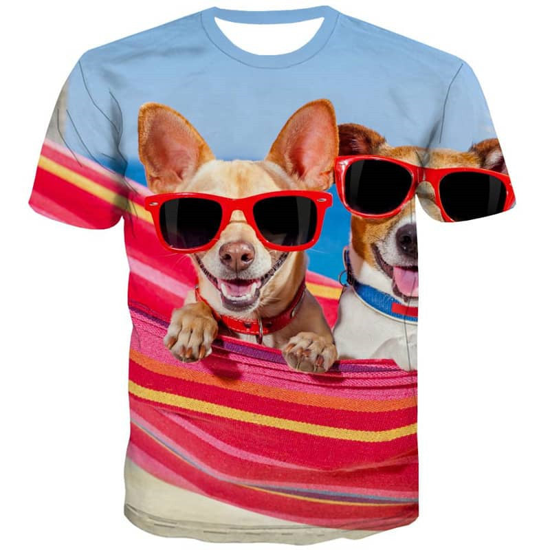 cute dog shirt clothes happy dog art costume Cool men puppy