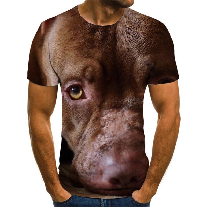 shirt dog Puppy Cute animal Funny 3D t shirt Casual art costume male big Smart dogs