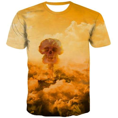 Skull T-shirt Men Guitar Shirt Print Music T shirts Funny Flame T-shirts 3d Harajuku Tshirts Novelty Short Sleeve Punk Rock - KYKU