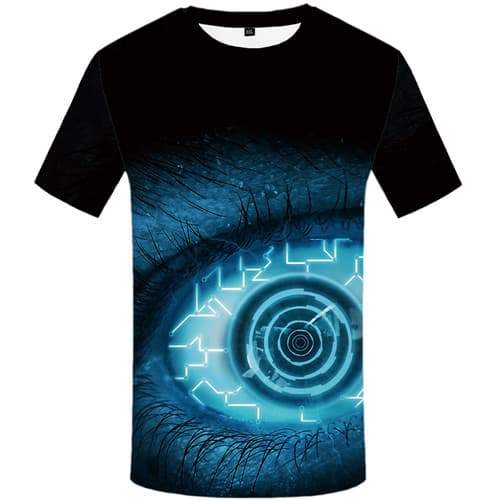 Eye T shirts Men Black Tshirt Printed Lightning Tshirts Casual Vortex Tshirt Anime Black Hole T-shirts Graphic Short Sleeve - KYKU