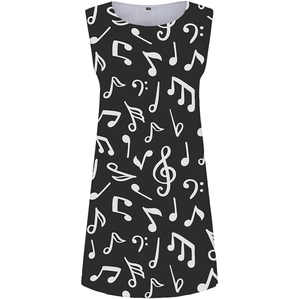 Music Dress Women Black Sundress Band Boho Womens Clothing Tassel