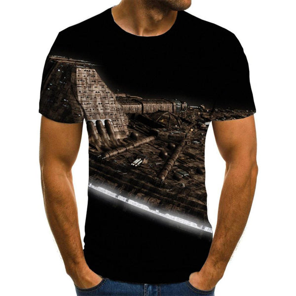 Airship tshirt Print clothes air ship art costume men Casual flying ship