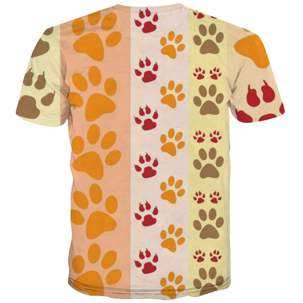 
dog paw print t shirts Puppy Cute Pets top tee men art costume Cool big Smart dogs
                