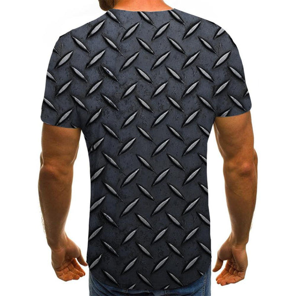 
Anti-slip metal texture manhole cover shirts t shirt 3D special texture different art costume men Cool
                