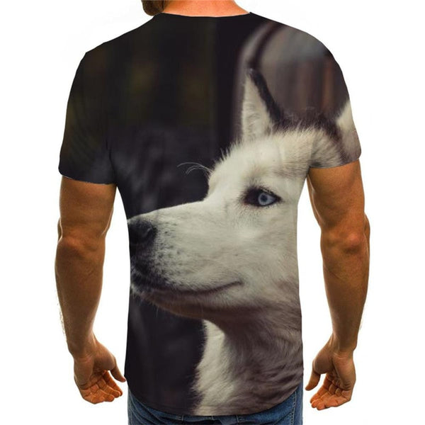 
Husky dog t shirts Novelty 3D shirt Puppy Cute Pets art costume big Smart Husky dogs Casual men
                