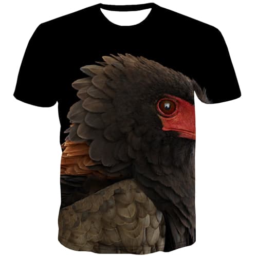 Animal T shirts Men Feather Tshirts Cool Eagle Shirt Print Funny T shirts Funny Black Tshirt Printed Short Sleeve Hip hop Unisex - KYKU