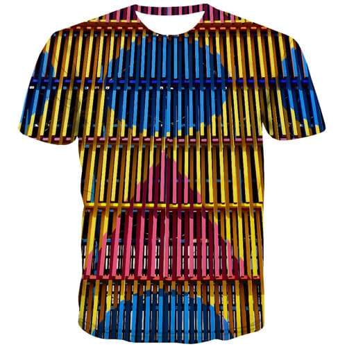 Psychedelic T-shirt Men Graffiti Tshirt Printed Colorful Tshirts Cool Vintage Shirt Print Harajuku T-shirts Graphic Short Sleeve - KYKU