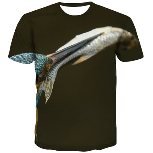 Fish T-shirt Men Animal T shirts Funny Hip Hop Tshirts Casual Black T-shirts 3d Harajuku Tshirts Cool Short Sleeve Hip hop Mens - KYKU