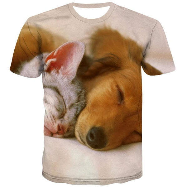 
tshirt animal docile pets 3D tshirt cat and dog men art costume Cool
                